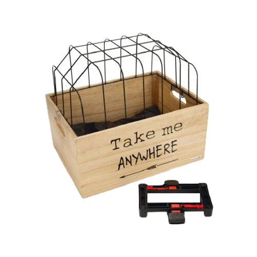 Beeztees Holz-Fahrradkorb Journey + Schutzgitter 2 Beeztees Holz-Fahrradkorb Journey + Schutzgitter – Bild 2